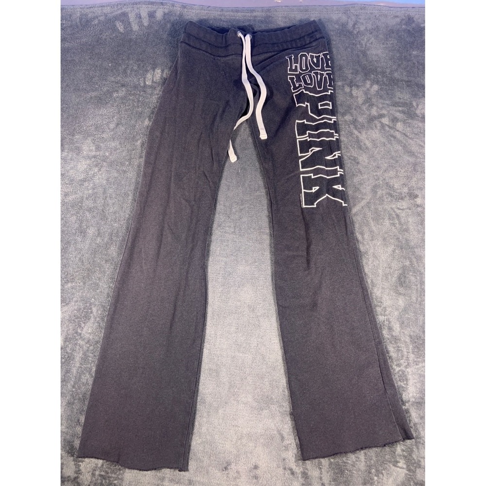 Pink Victoria's Secret Love Flare Women's Pants XS Gray Drawstring Waist